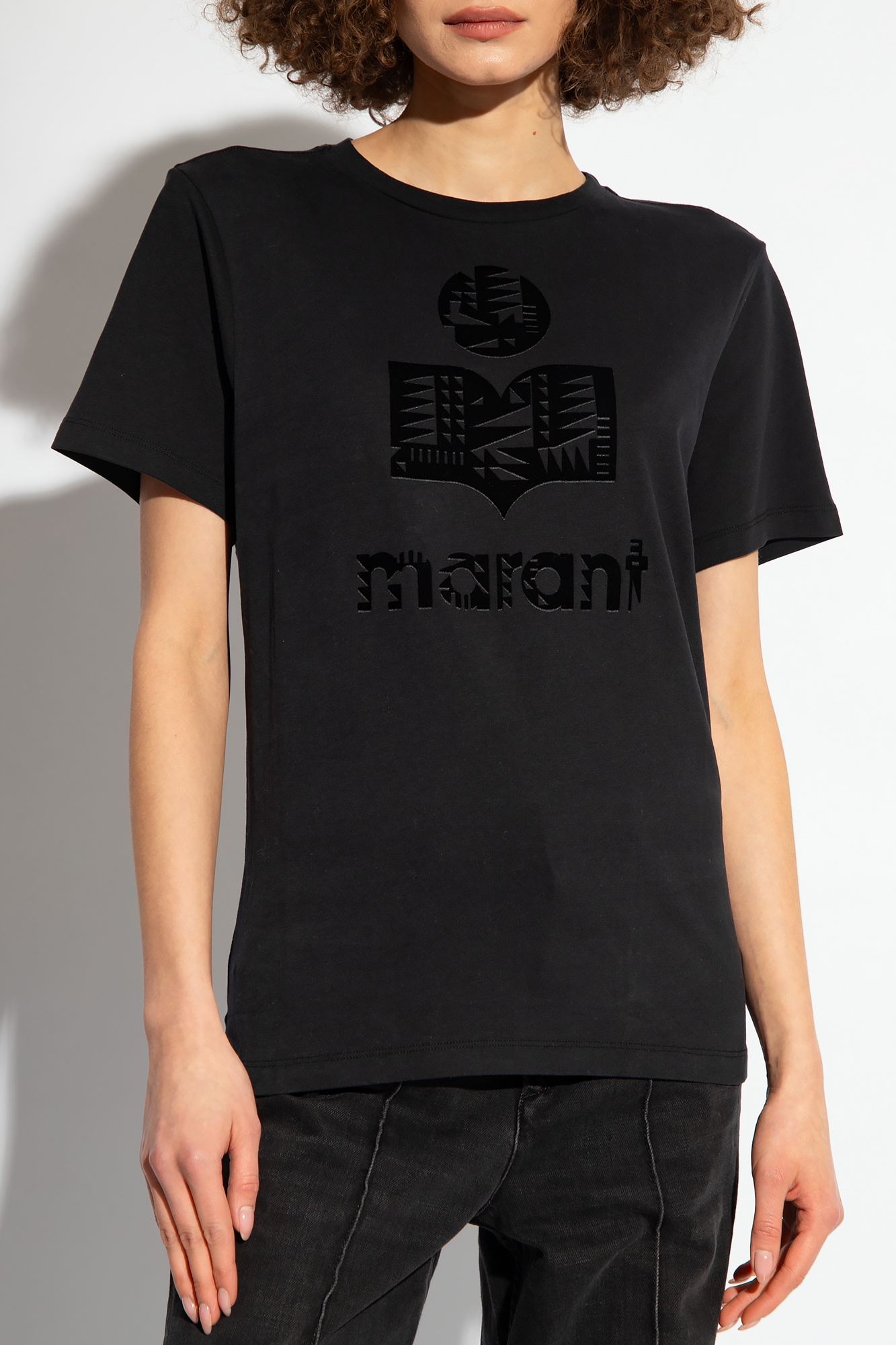Marant コンパスTシャツ Black 'Zewel' T - Compass logo-patch crew-neck sweatshirt